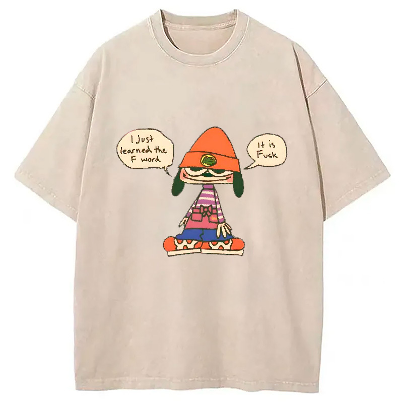 Orange Parapraprapra Vintage Japanese Washed T-Shirt Casual Vintage Everyday Look Gifts For Him Orange Parapraprapra Vintage Japanese Washed T-Shirt Casual Vintage Everyday Look Gifts For Him