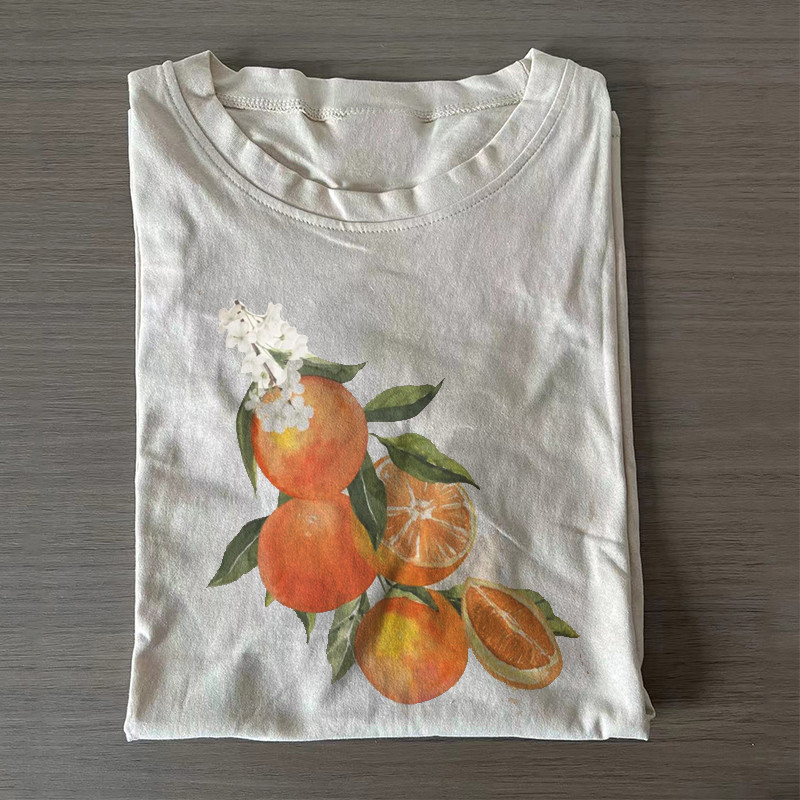 Orange Tree T-Shirt Vintage Citrus Fruit Summer Clothing Gifts For Her