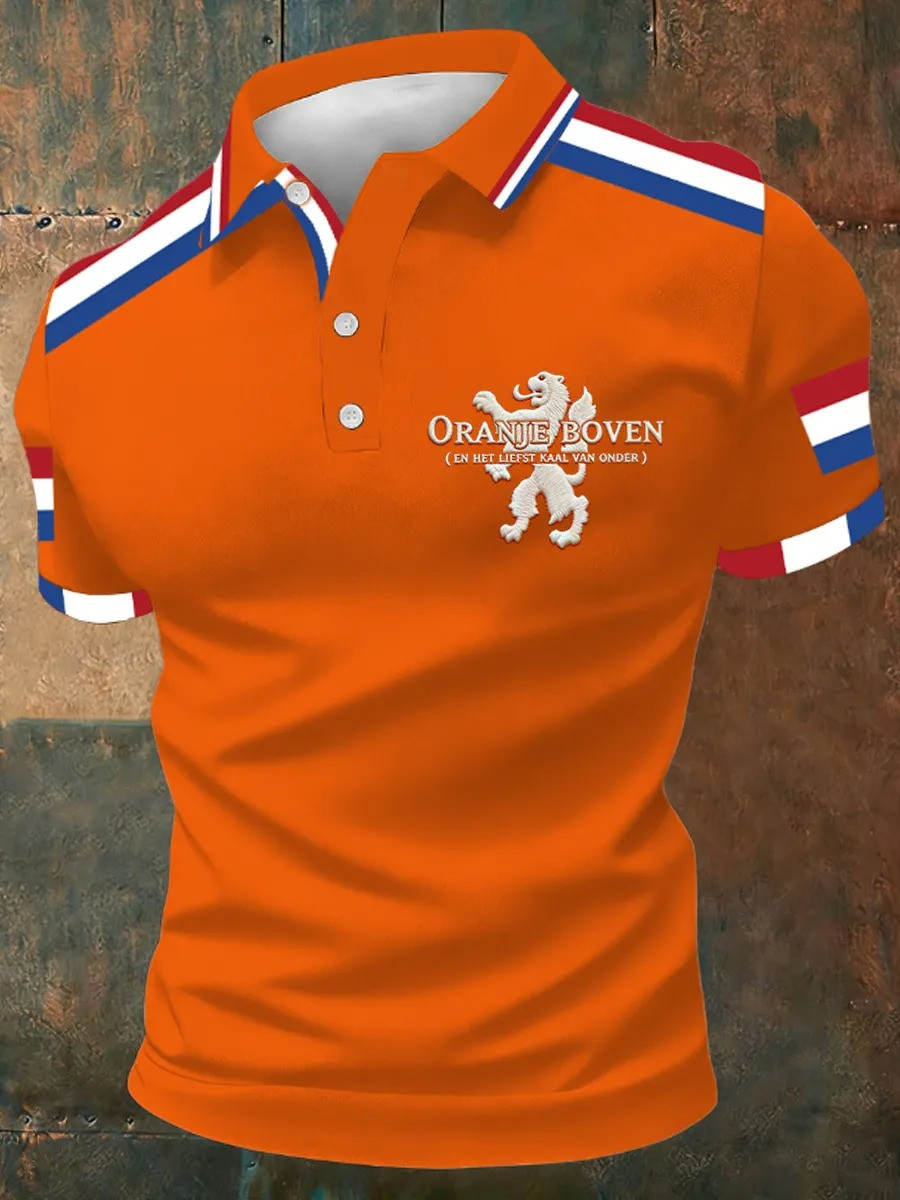 Oranje Boven Dutch Lion Polo Shirt Netherlands Fan Gear Koningsdag Dutch Pride Best Gift For Fans