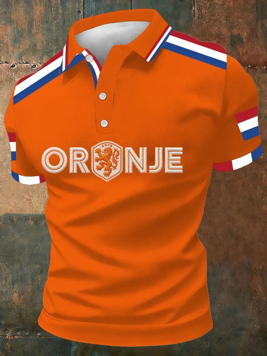 Oranje KNVB Dutch Lion Polo Shirt Netherlands Fan Gear Dutch Pride Koningsdag Best Gift For Fans
