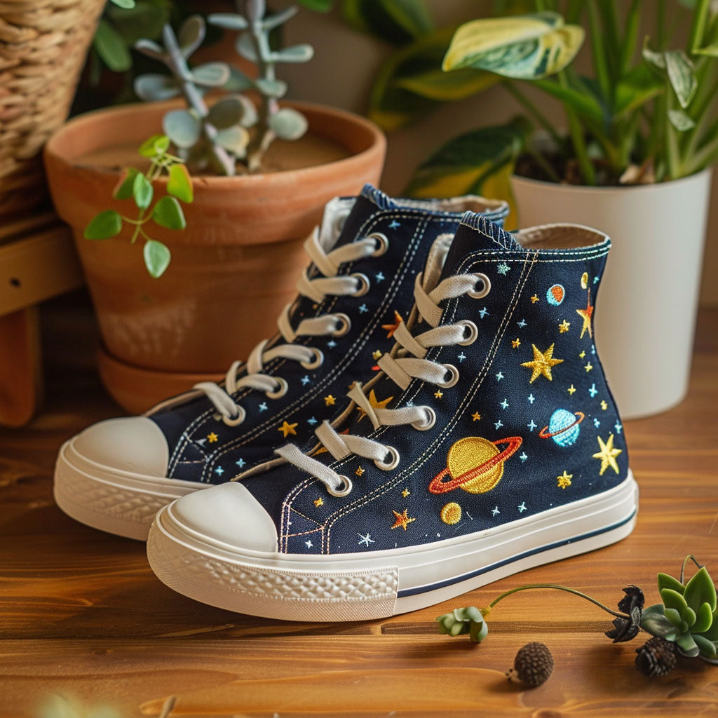 Orbit Runners Canvas High Tops Street Style Merch