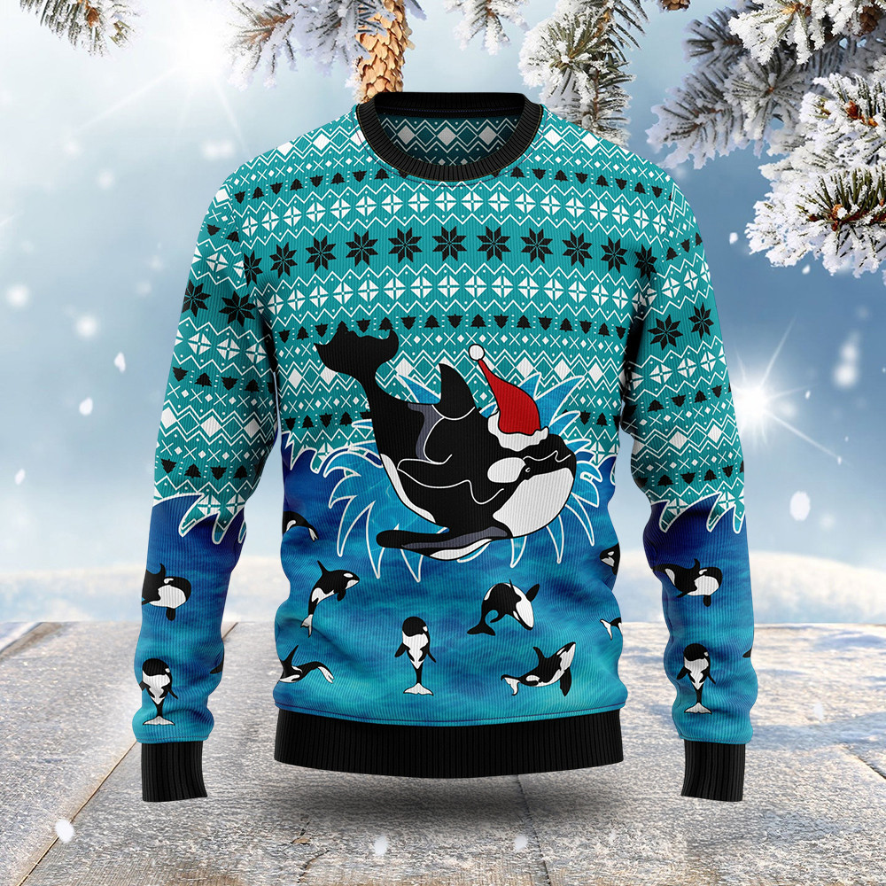 Orca Whale Ugly Christmas Sweater Animal Christmas Sweater Orca Whale Xmas Gifts