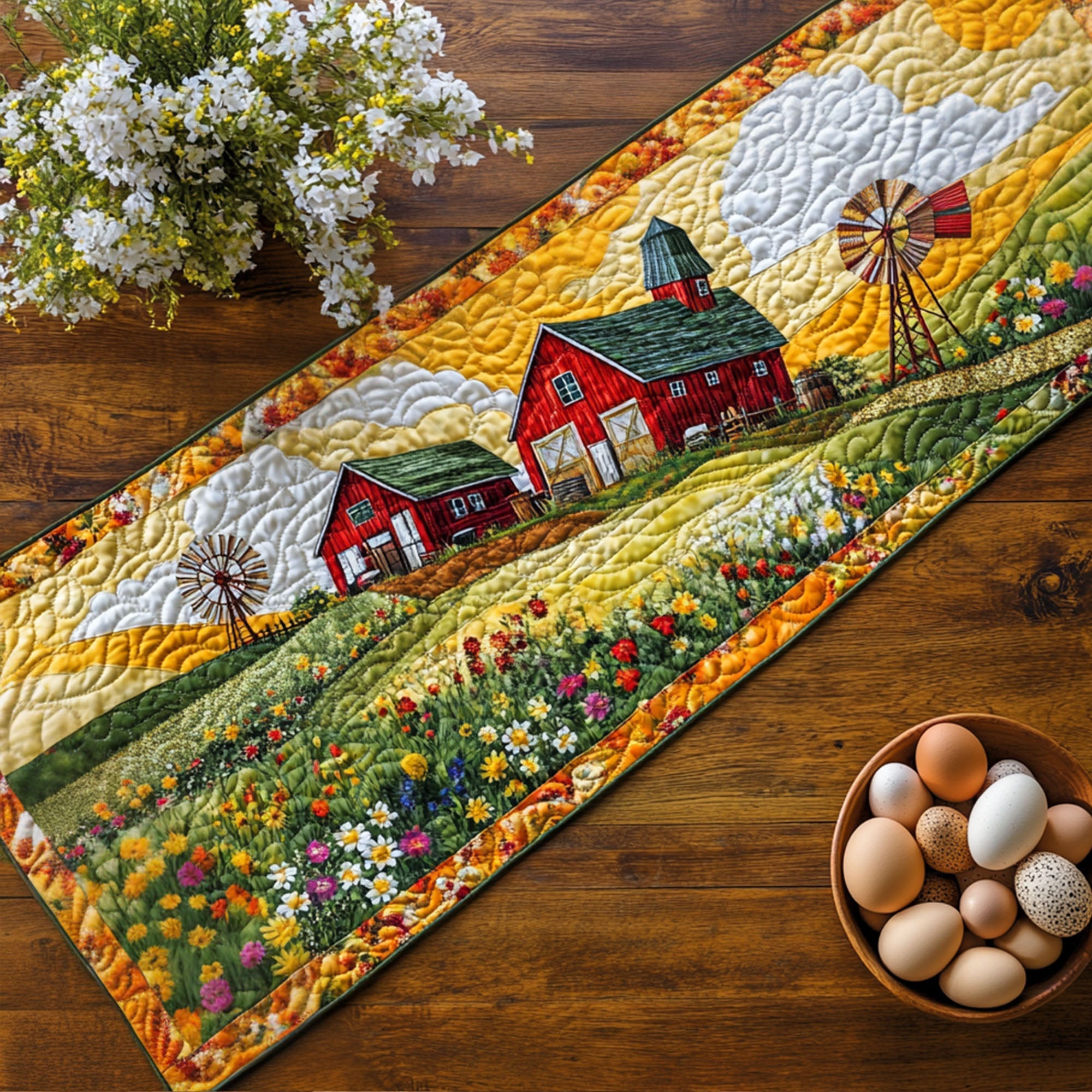 Orchard Oasis Quilted Table Runner Dining Table Decor Ideas Christmas Gifts For Farmers