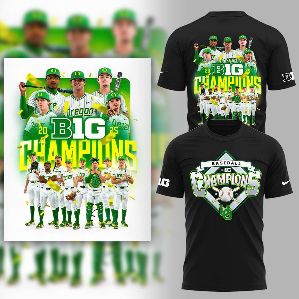 Oregon Baseball Big Ten 2025 Conference Champions T-Shirt Baseball Team Gift Ideas