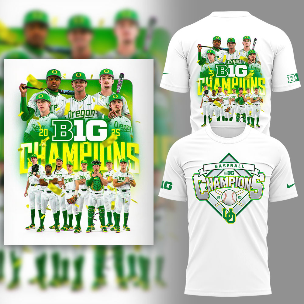 Oregon Baseball Big Ten 2025 Conference Champions T-Shirt Cool Baseball Gifts