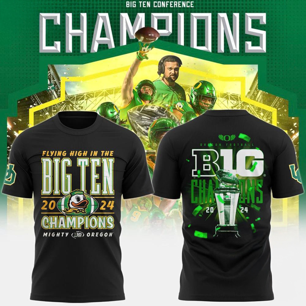 Oregon Ducks Big Ten Champions Design New T-Shirt Football Lovers Best Gifts For NFL Fans