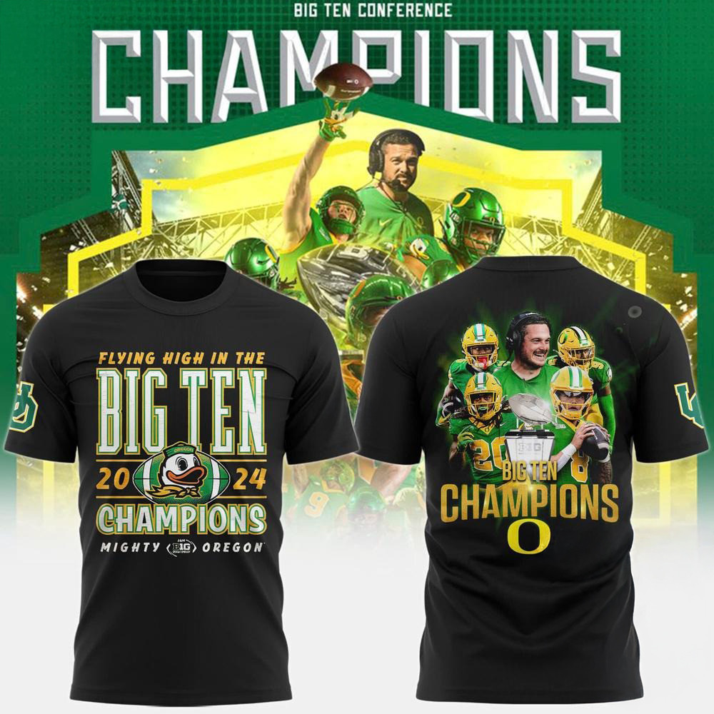 Oregon Ducks Big Ten Champions Graphics Team T Shirt Football Lovers Best Gifts For NFL Fans