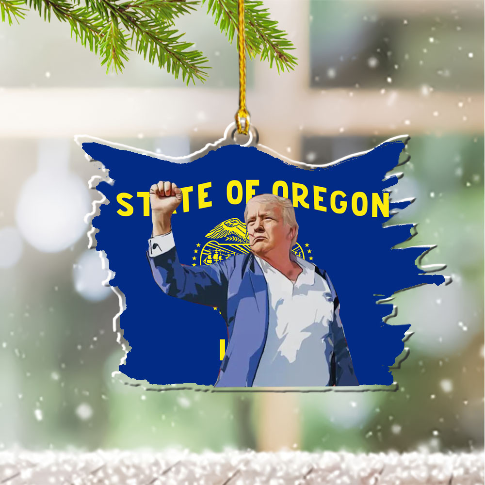 Oregon for Trump 2024 Ornament Shape Pro-Trump Christmas Tree Decorations