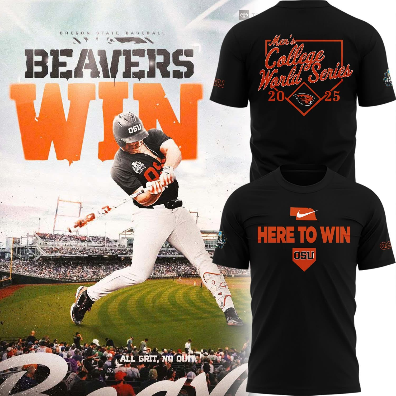 Oregon State Beavers Baseball Here To Win Shirt OSU Men's College World Series 2025 Merch