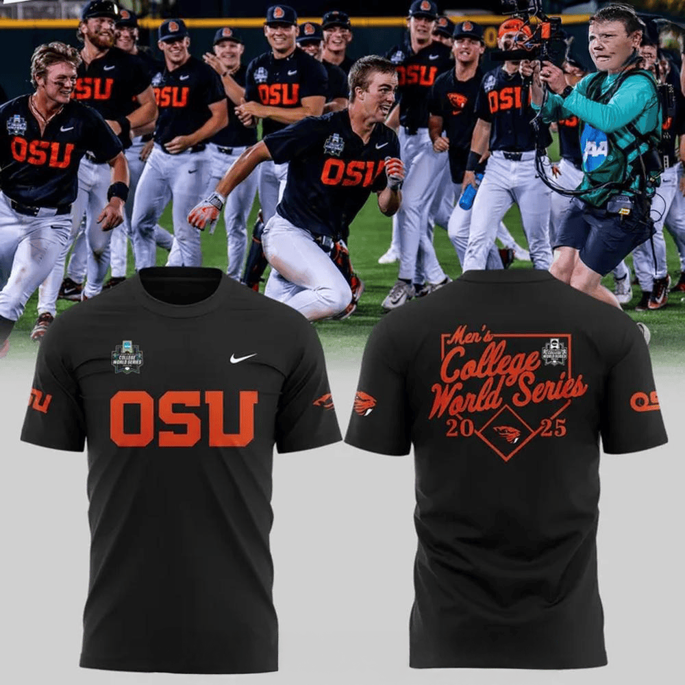 Oregon State Beavers Baseball Men's College World Series 2025 Black T-Shirt Gift For Baseball Lover
