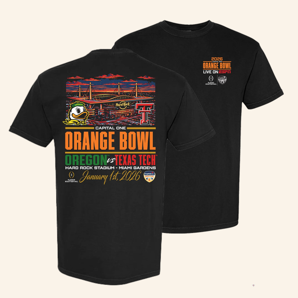Oregon Vs Texas Tech Capital One Orange Bowl Stadium 2026 Shirt Football Fan Merch Gifts