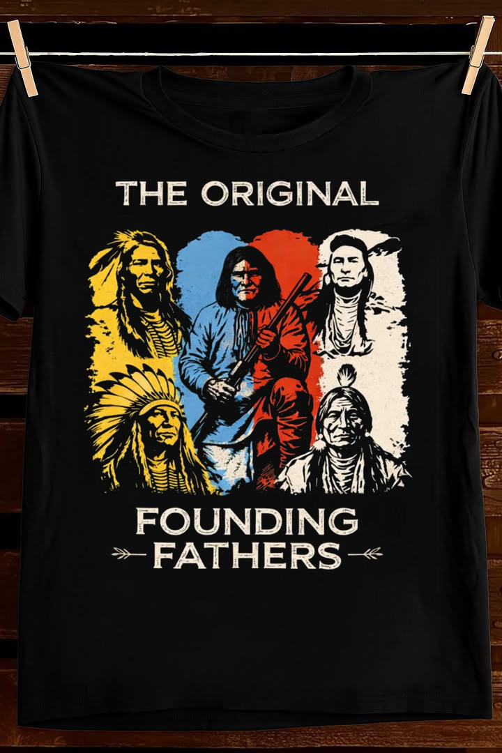 Original Founding Fathers T Shirt Native American History Graphic Apparel Gift For Him