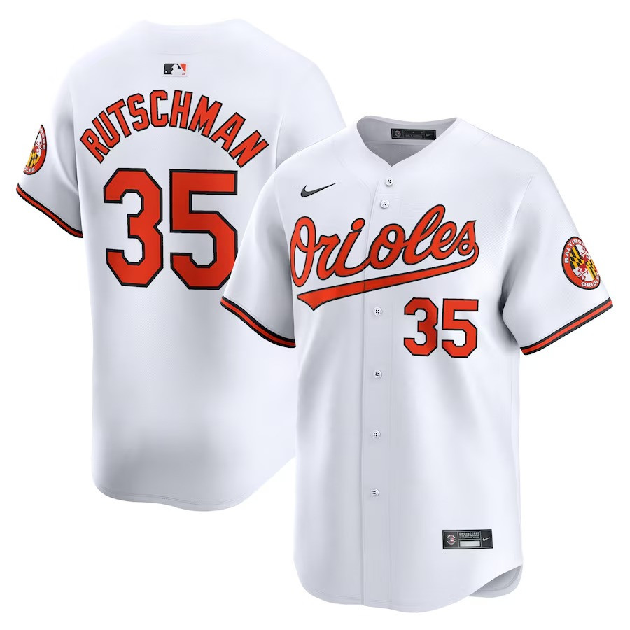 Orioles Adley Rutschman White Home Player Jersey Gifts For Baseball Players