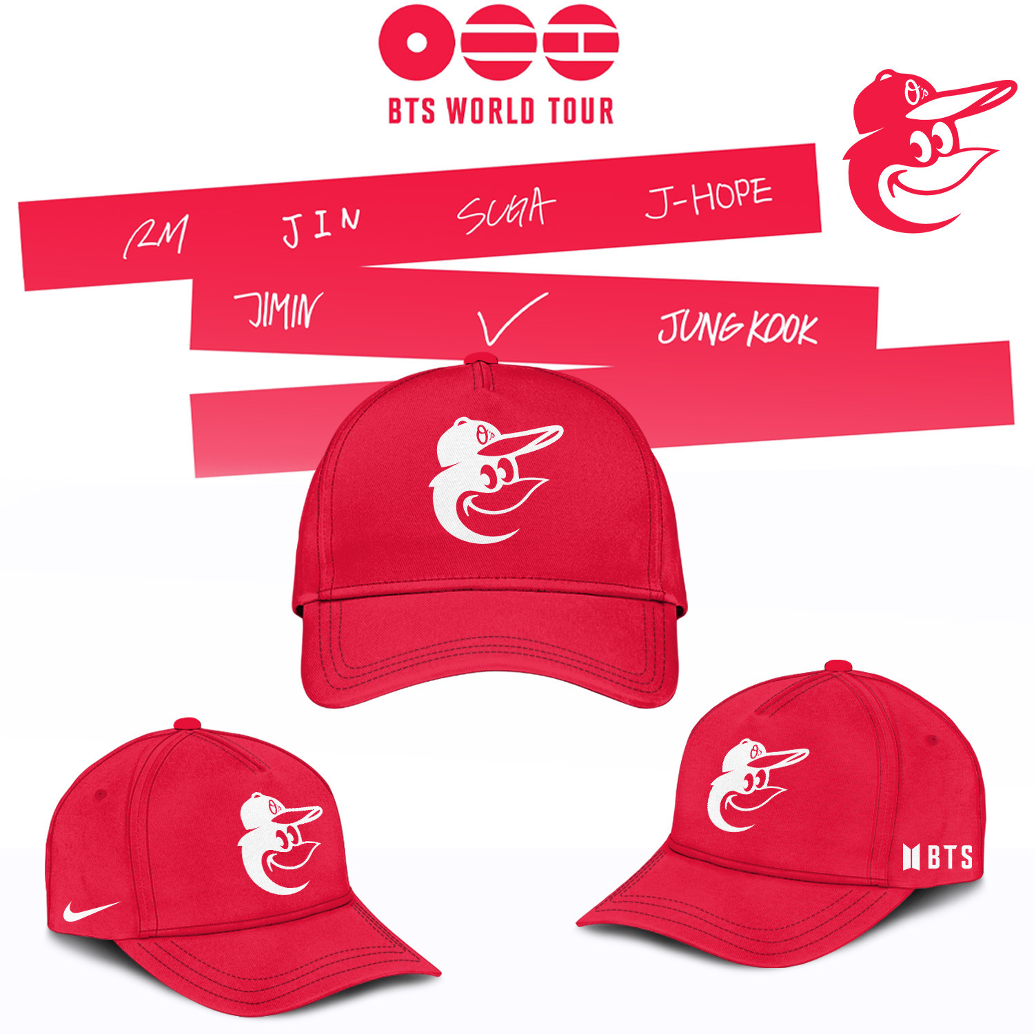 Orioles x BTS Arirang World Tour 2026 Hat Game Day Merch Perfect Present For Baseball Lovers