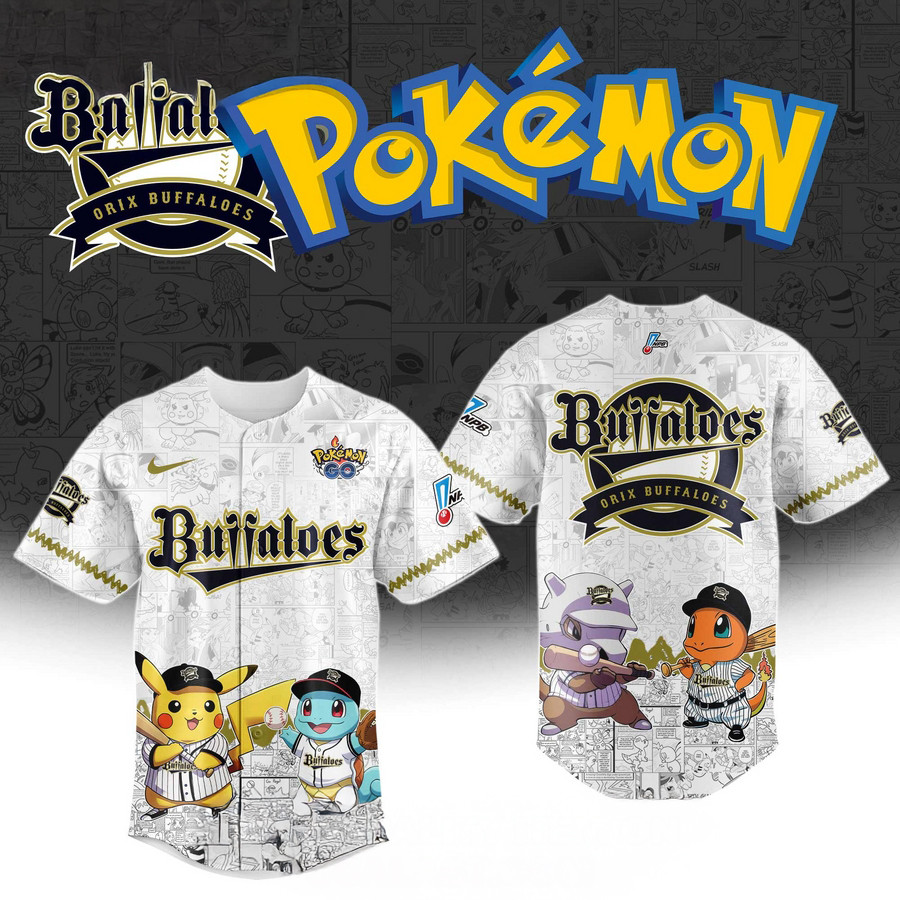 Orix Buffaloes x Pokemon Baseball Jersey Gifts For Baseball Players