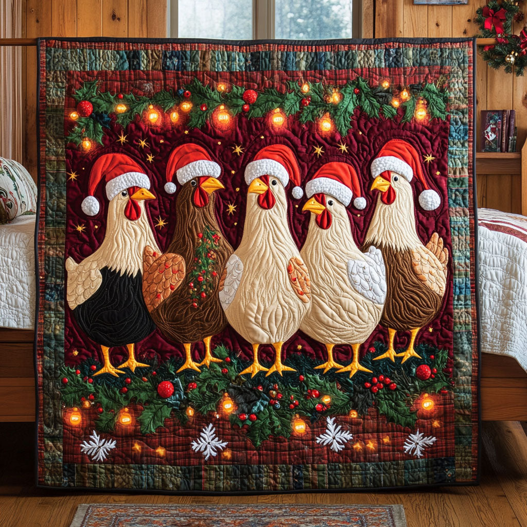 Ornament Chicken Quilt Blanket Christmas Blanket Chicken Christmas Gifts for Grandma