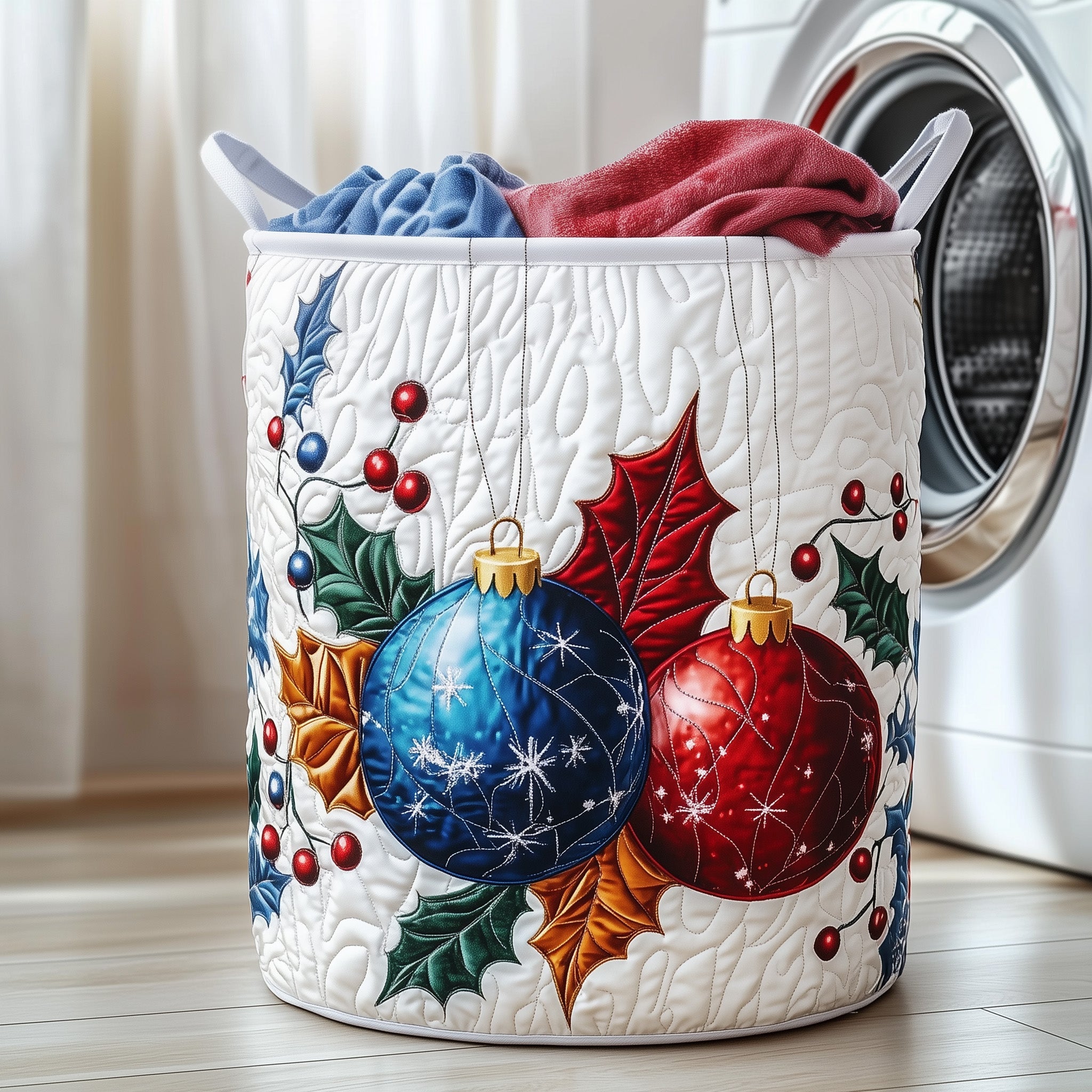 Ornament Quilted Laundry Basket Family Xmas Present Ideas
