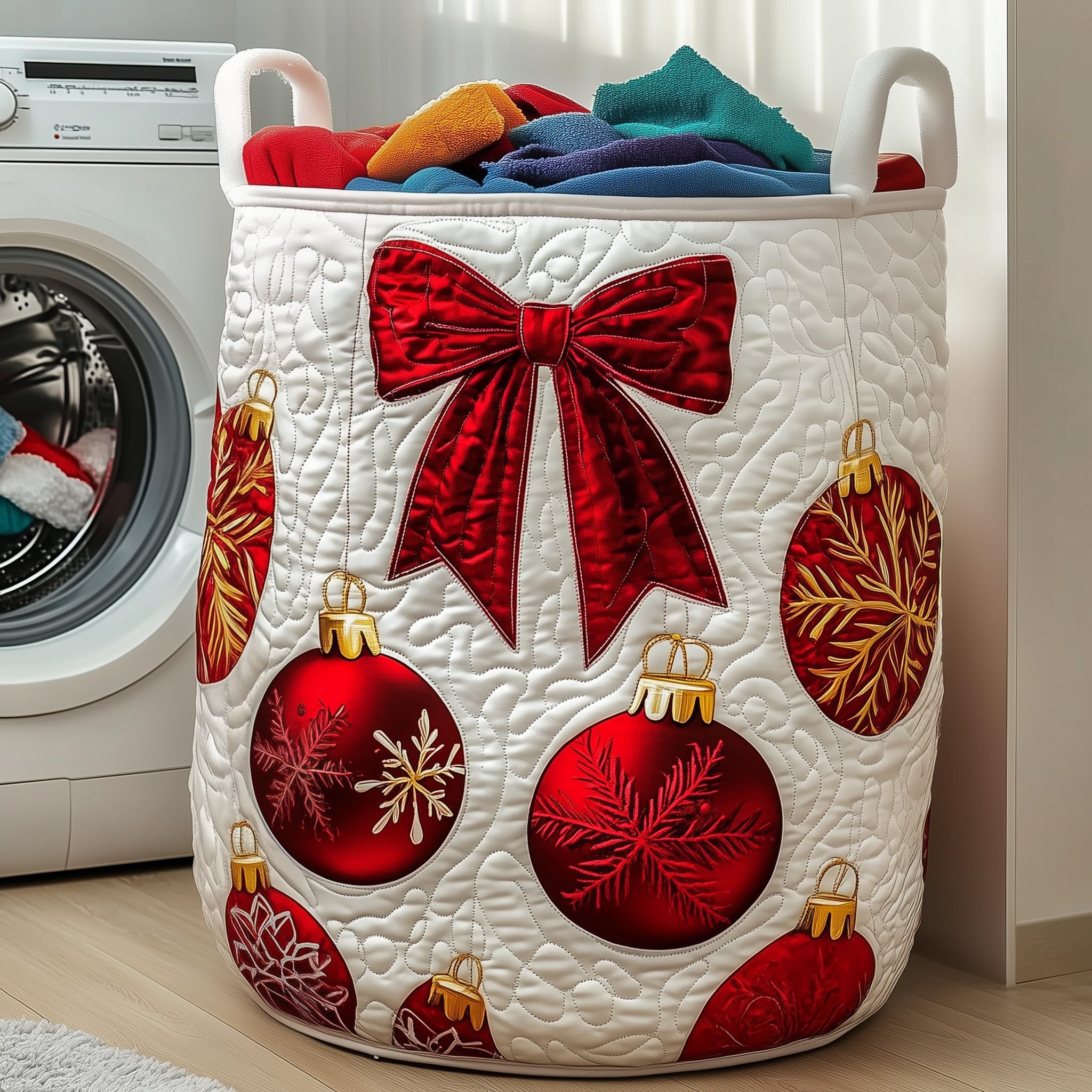 Ornament Quilted Laundry Basket Gifts For The Family Christmas