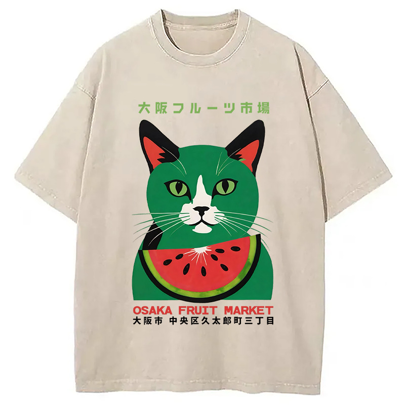 Osaka Fruit Market Washed T-Shirt Unisex Streetwear Graphic Style Gifts For Best Friend Osaka Fruit Market Washed T-Shirt Unisex Streetwear Graphic Style Gifts For Best Friend
