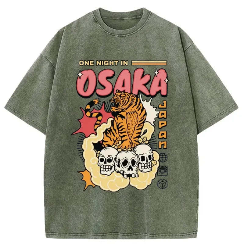 Osaka Tiger Washed T-Shirt Soft Comfortable Daily T Shirt Gifts For Besties Osaka Tiger Washed T-Shirt Soft Comfortable Daily T Shirt Gifts For Besties