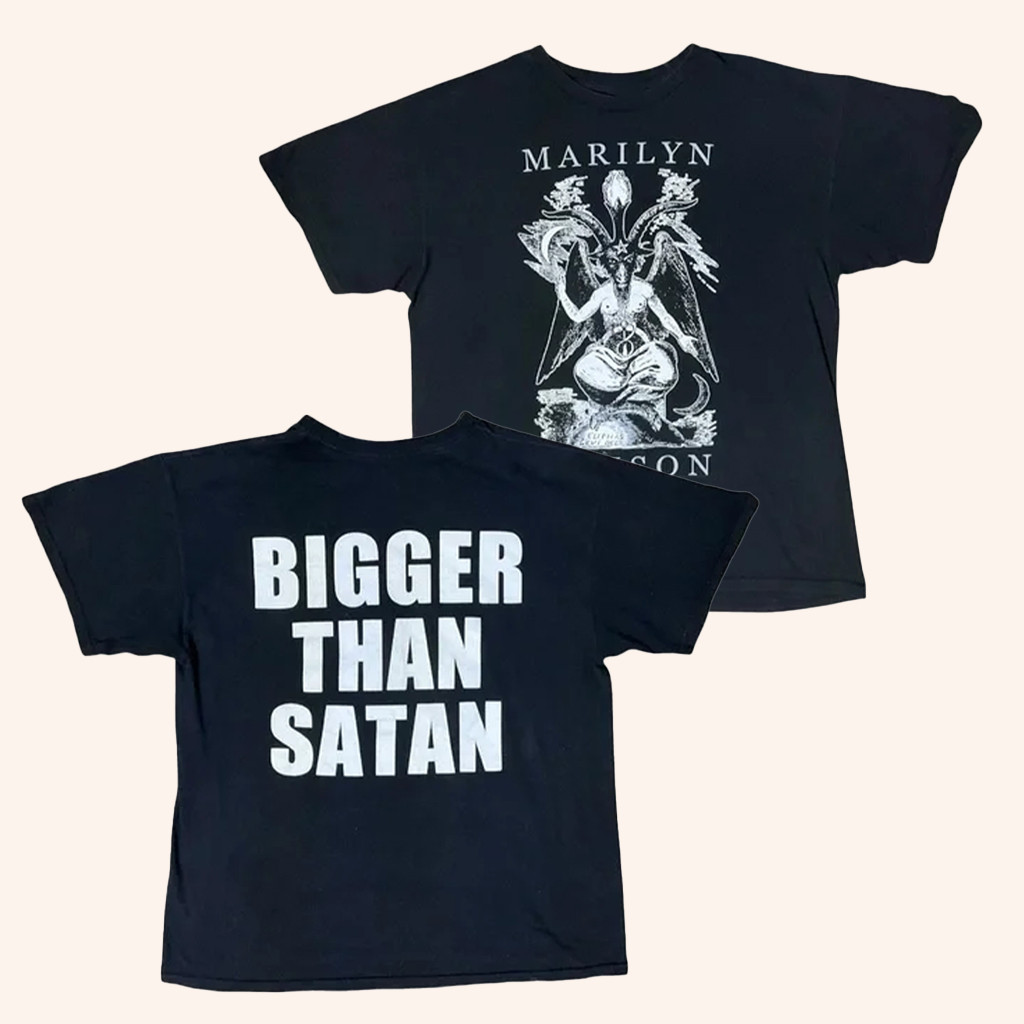 Osamason Marilyn Manson Shirt Bigger Than Satan T-Shirt Gifts For Rapper Fans