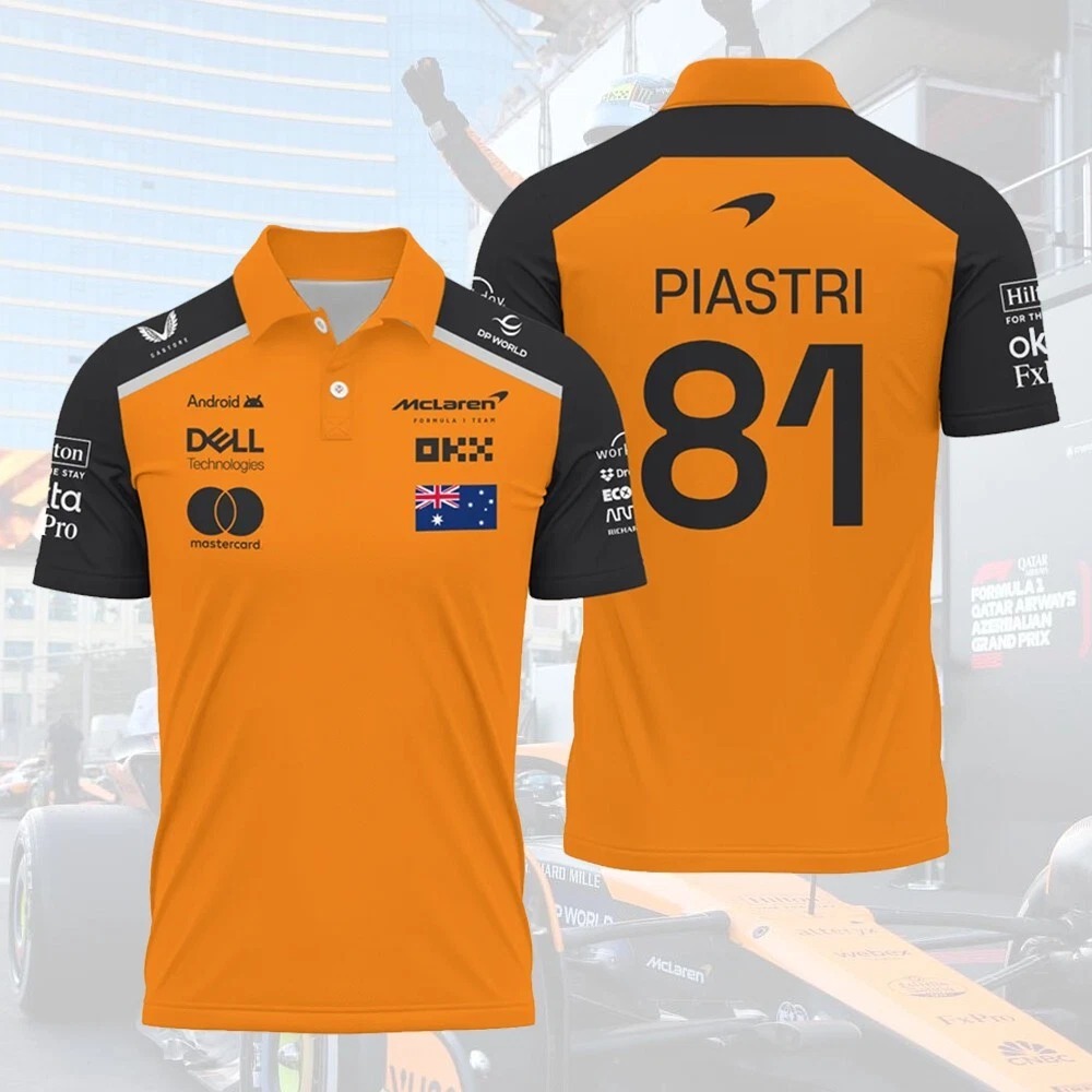 Oscar Piastri 81 Mclaren F1 Formula Racing Polo Shirt F1 Merch Best Gifts For Racing Fans