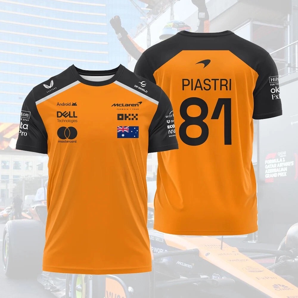 Oscar Piastri 81 Mclaren F1 Formula Racing T-Shirt F1 Merch Gift Ideas For Racing Players