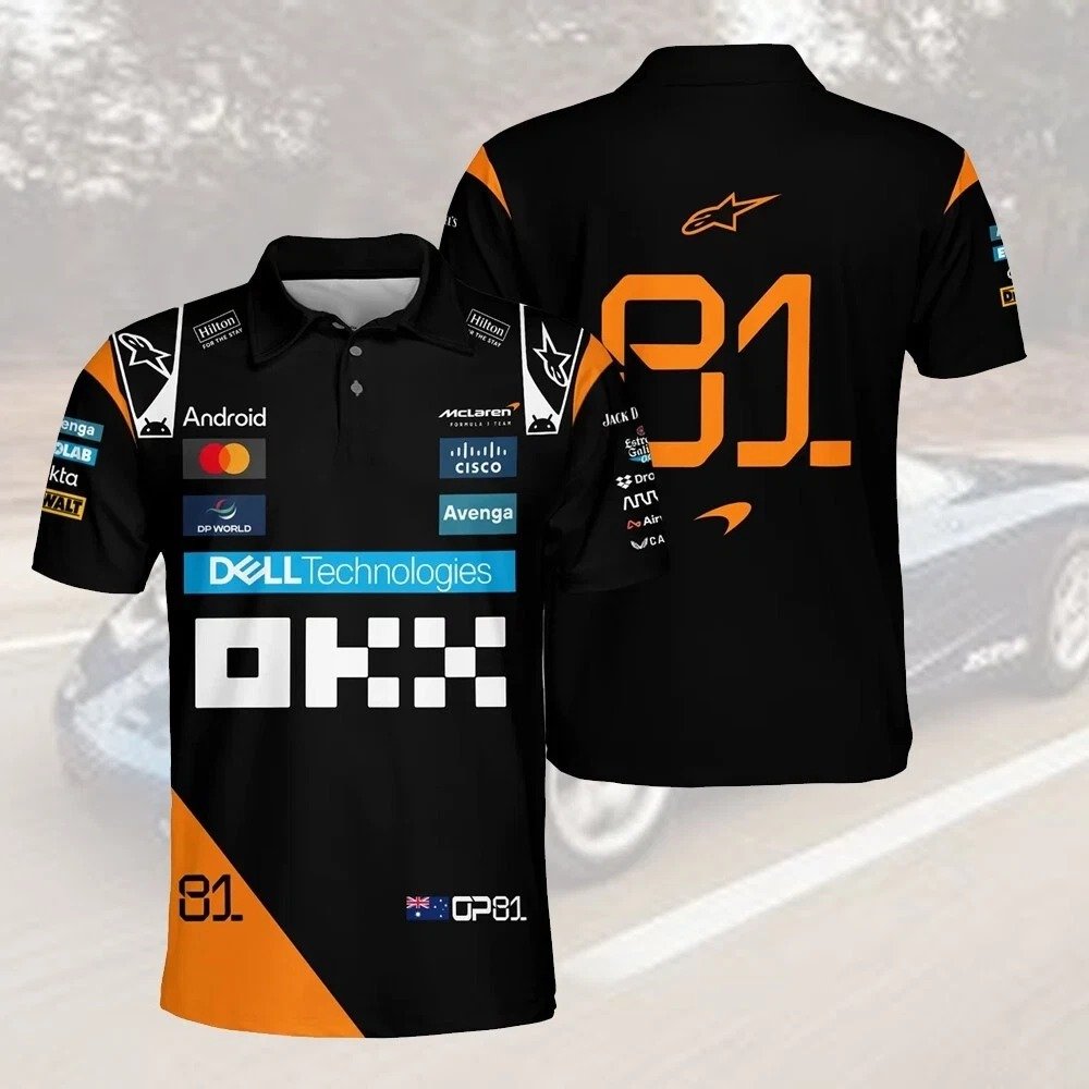Oscar Piastri McLaren Polo Logo Polo Shirt Gifts For Father