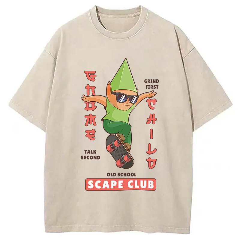 Osrs Gnome Skater Washed T-Shirt Cool Graphic Tee For Men Women Gifts For Him