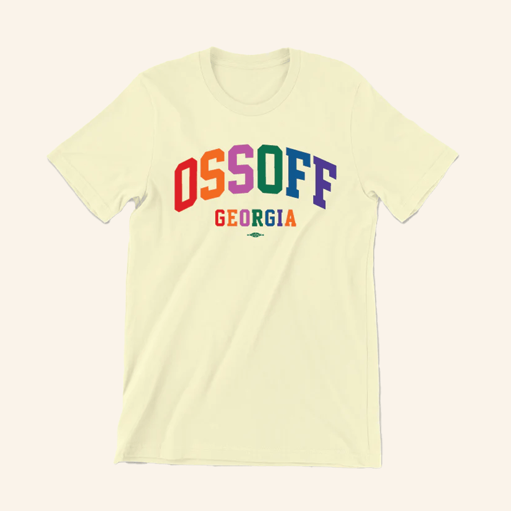Ossoff For Senate Merch Collegiate Rainbow T-Shirt Presents For Him Ossoff For Senate Merch Collegiate Rainbow T-Shirt Presents For Him