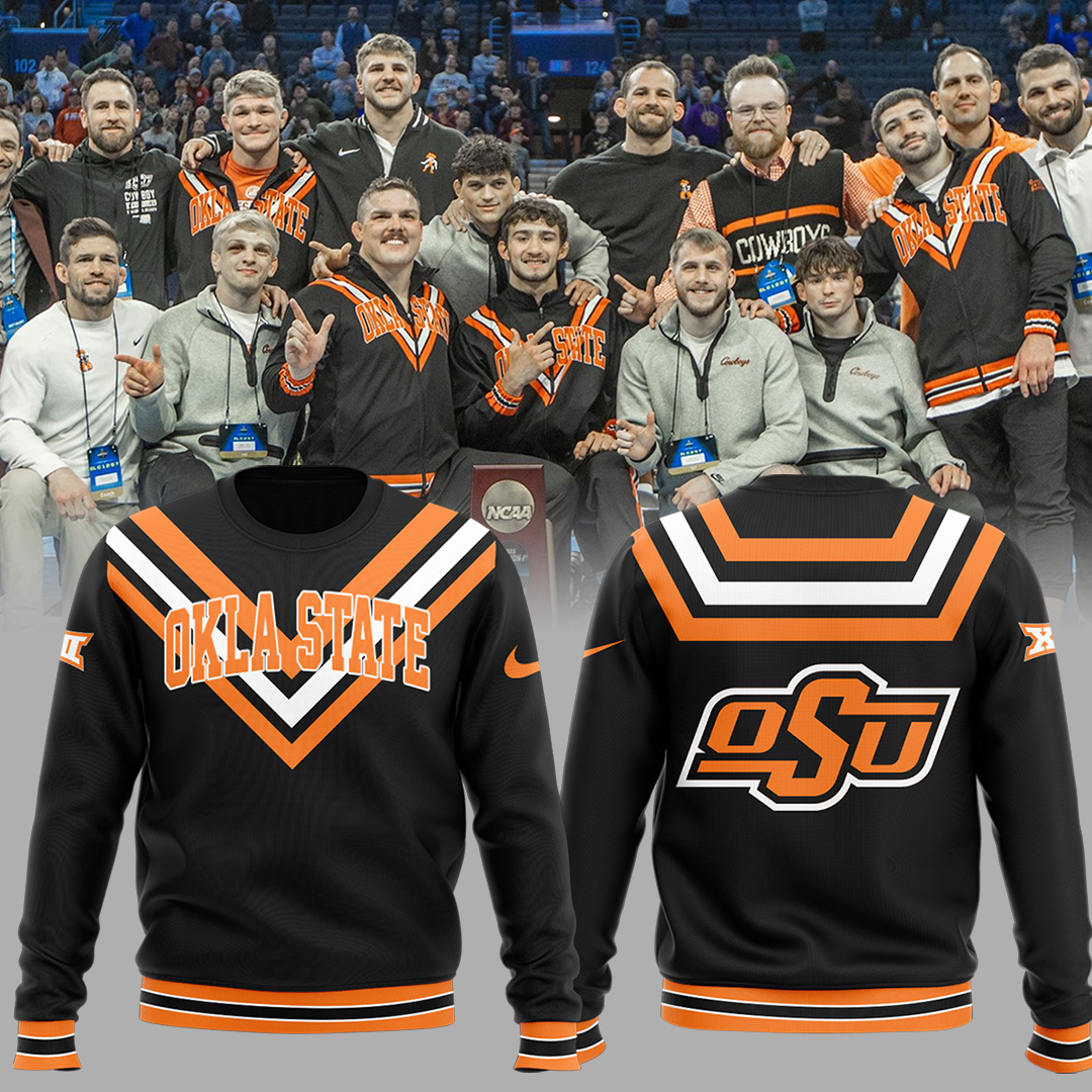 OSU Cowboy Wrestling Black Sweatshirt Best Gifts For Wrestling Players