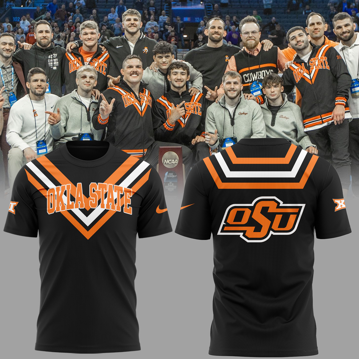 OSU Cowboy Wrestling Black T-Shirt Best Presents For Wrestling Fans