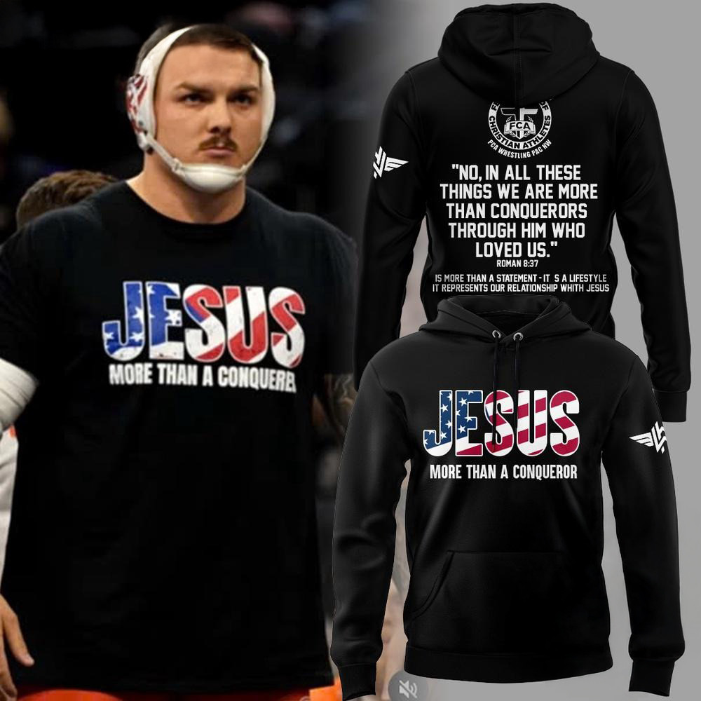OSU Cowboy Wrestling Wyatt Hendrickson Jesus Hoodie Best Gift For Football Lovers