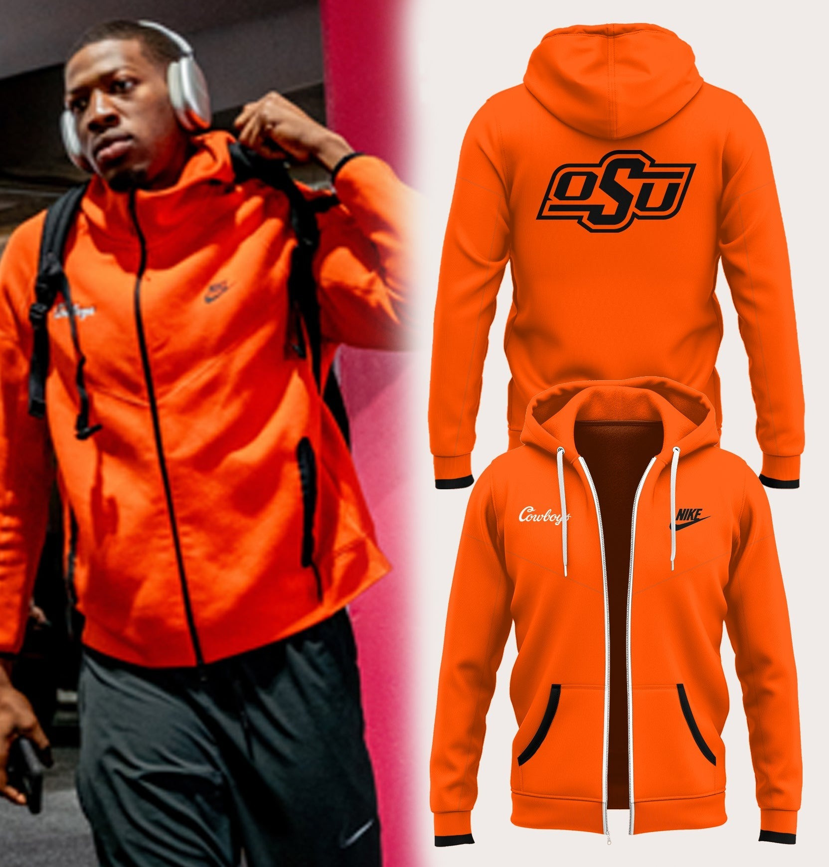 OSU Cowboy Zip Hoodie Unique Gifts For Baseball Fans