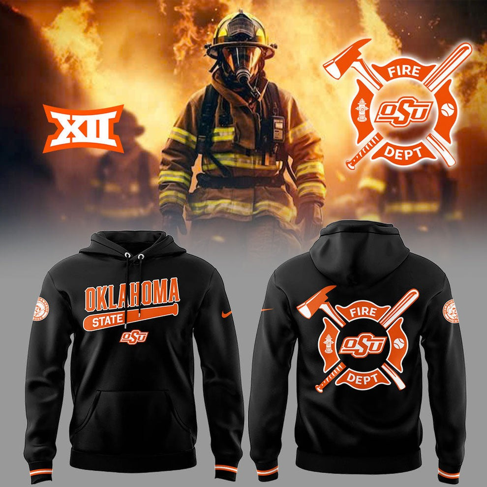 OSU Cowboys Baseball X Firefighter Appreciation Night Hoodie Oklahoma State Merch