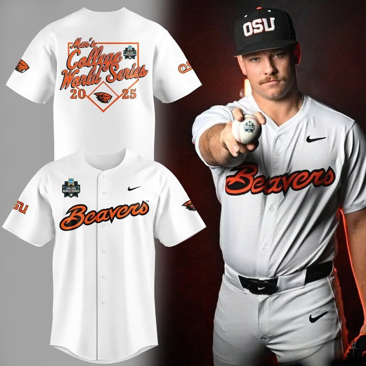 OSU Oregon State Beavers Baseball Jersey Men's College World Series 2025 Fan Gear Gifts