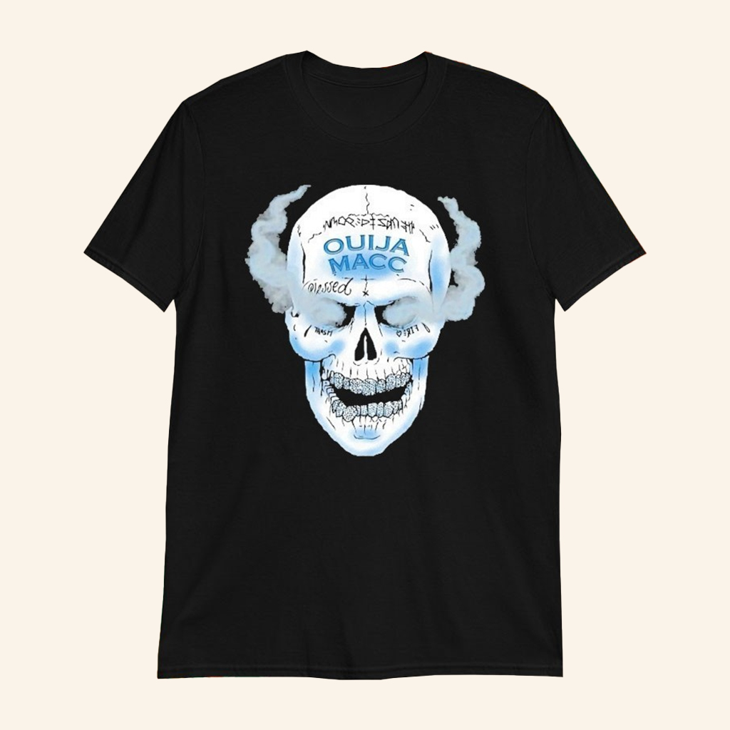 Ouija Macc Merch Skull Black T-Shirt Gift Ideas For Music Lovers