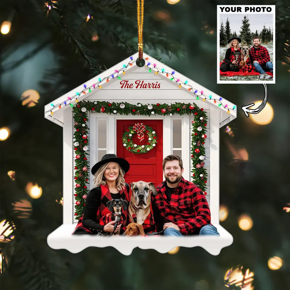 Our Family 2025 Personalized Custom Photo Mica Ornament Christmas Gift For Family members
