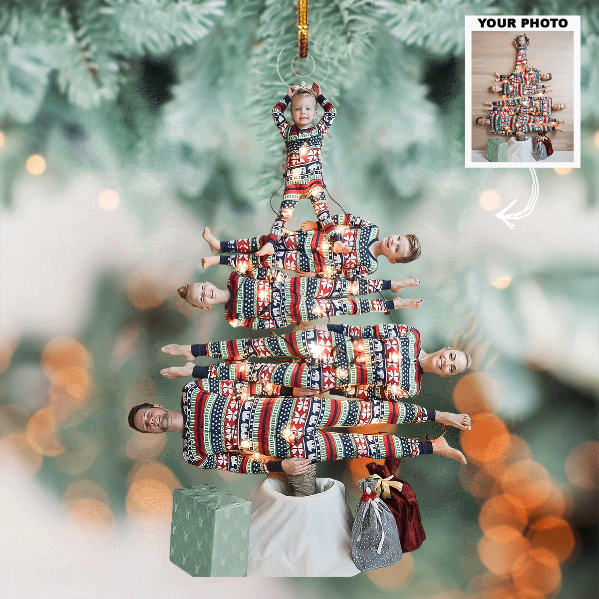 Our Family Tree Personalized Photo Mica Ornament Christmas Gift For Family Family members