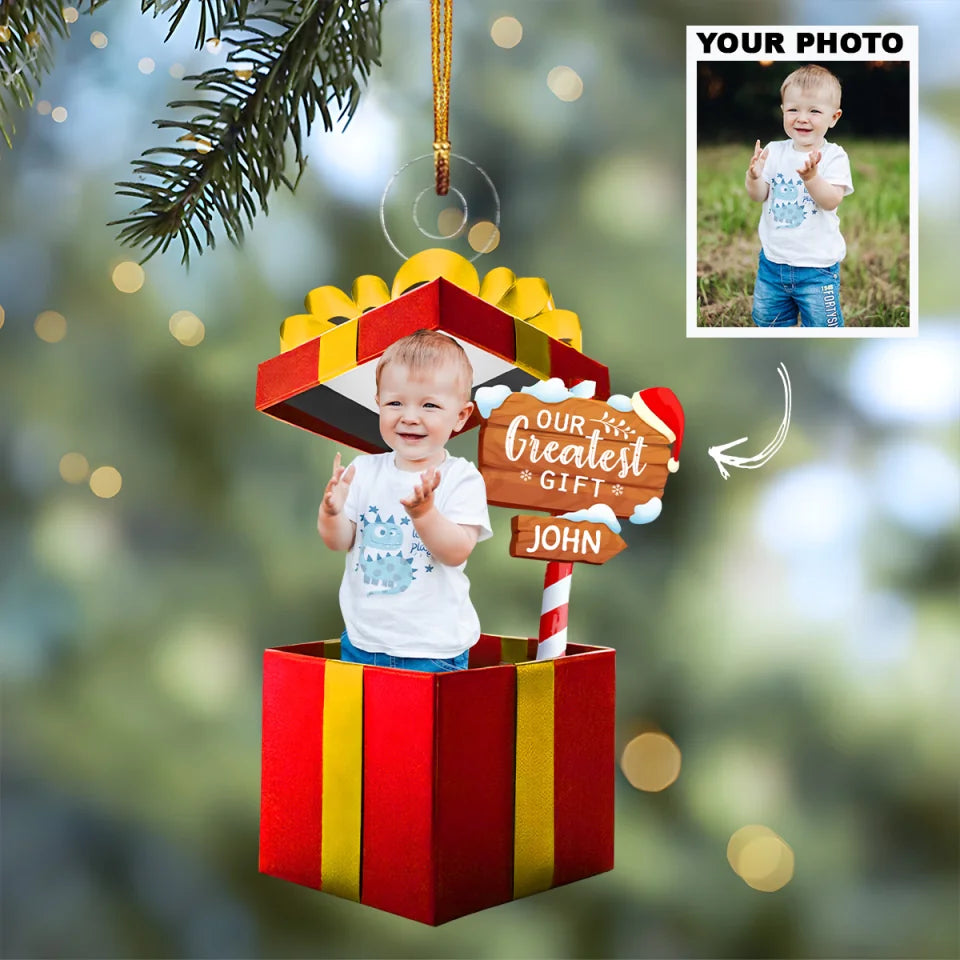 Our Greatest Gift Personalized Custom Photo Mica Ornament Gift For Family Member Agcpd