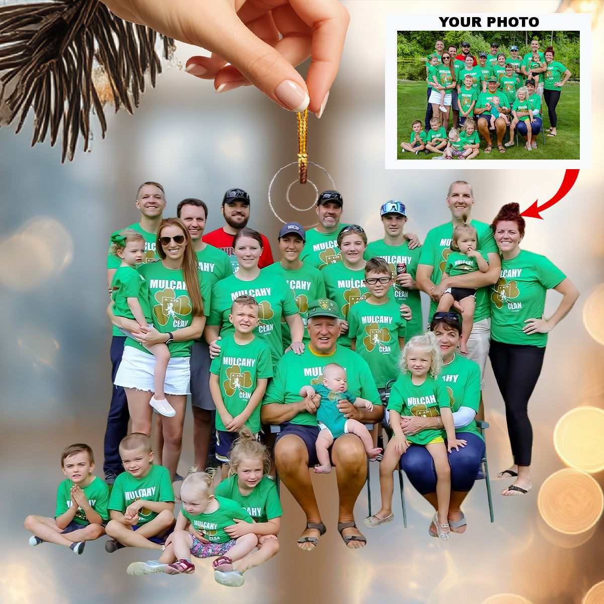 Our Joyful Gathering Personalized Photo Mica Ornament Christmas Gift For Family Members