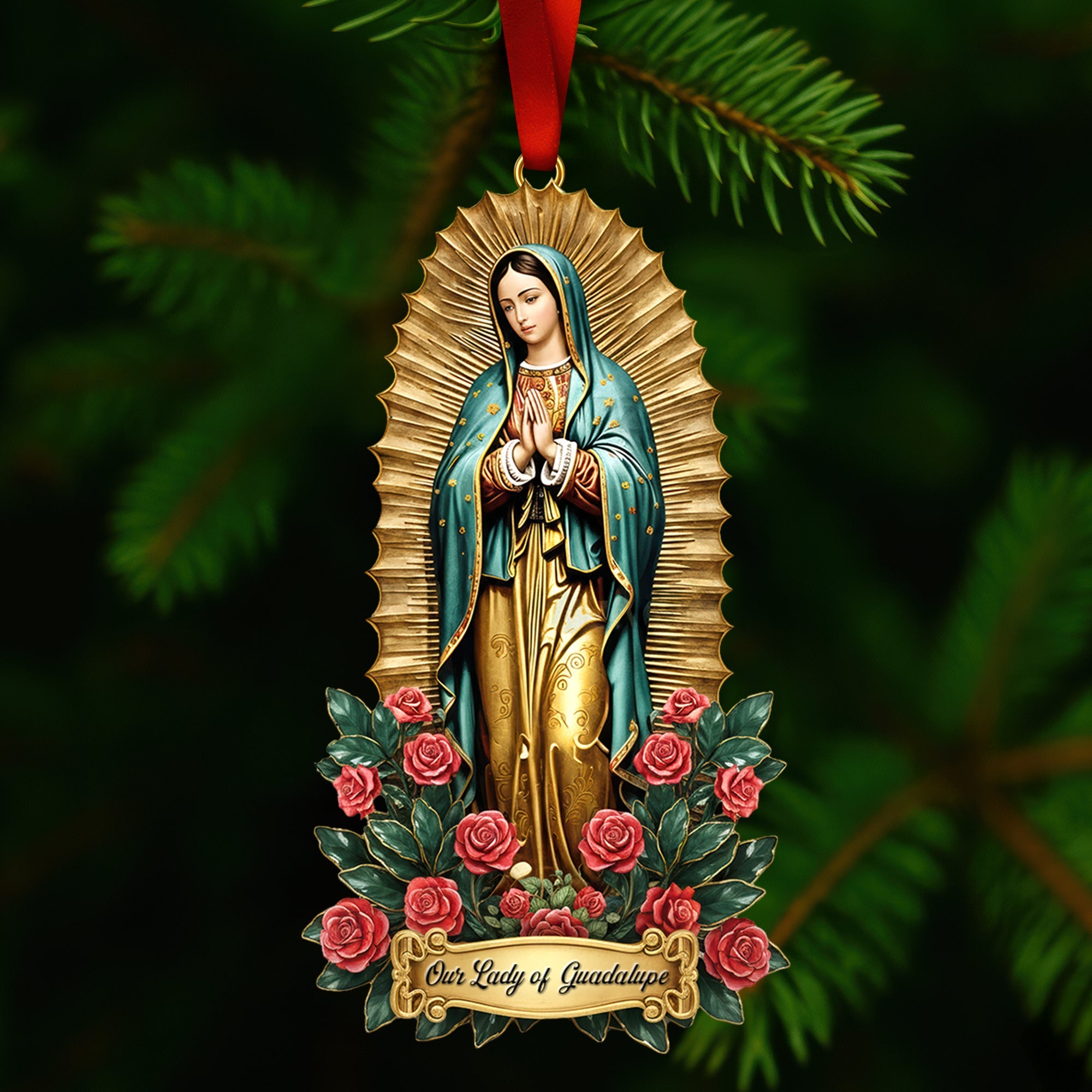 Our Lady of Guadalupe Acrylic Ornament � Guadalupe Day Gifts for Mexican Catholics - Christmas Ornament Gift Idea Our Lady of Guadalupe Acrylic Ornament � Guadalupe Day Gifts for Mexican Catholics - Christmas Ornament Gift Idea