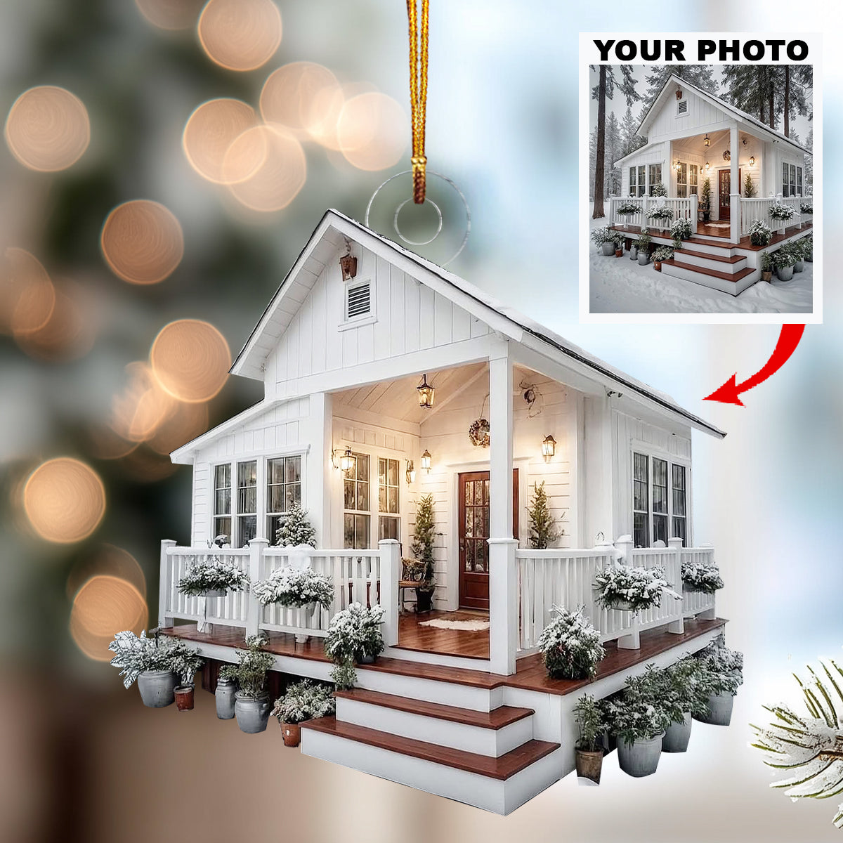Our New Beginning Personalized Photo Mica Ornament Christmas Gift For Family Members