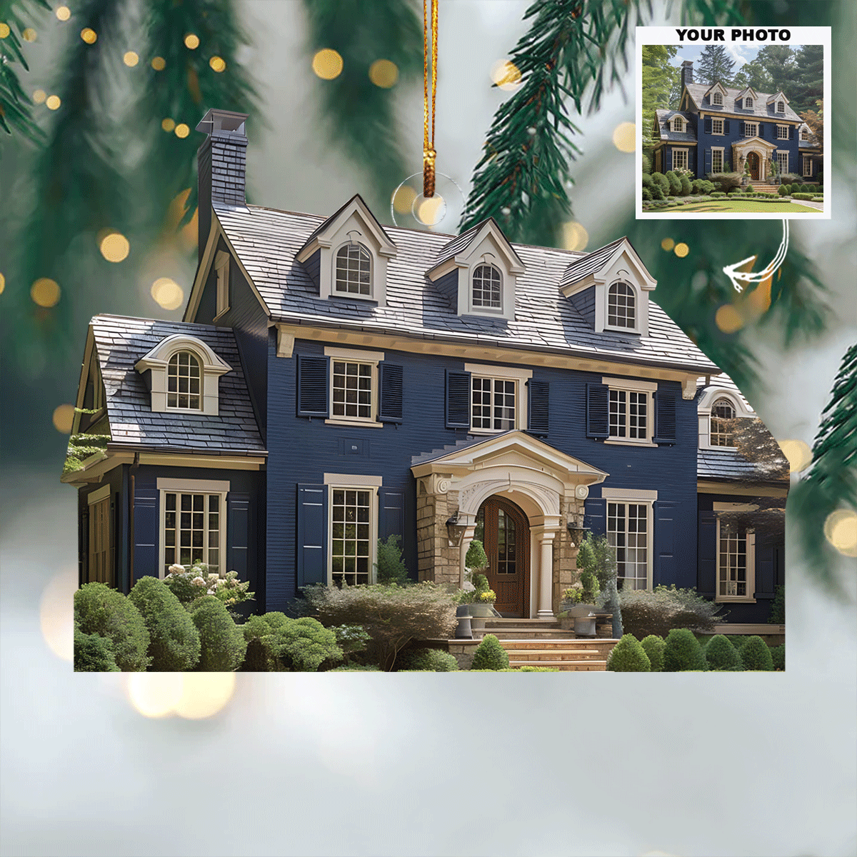 Our New House Personalized Photo Mica Ornament Christmas Gift For Family Members