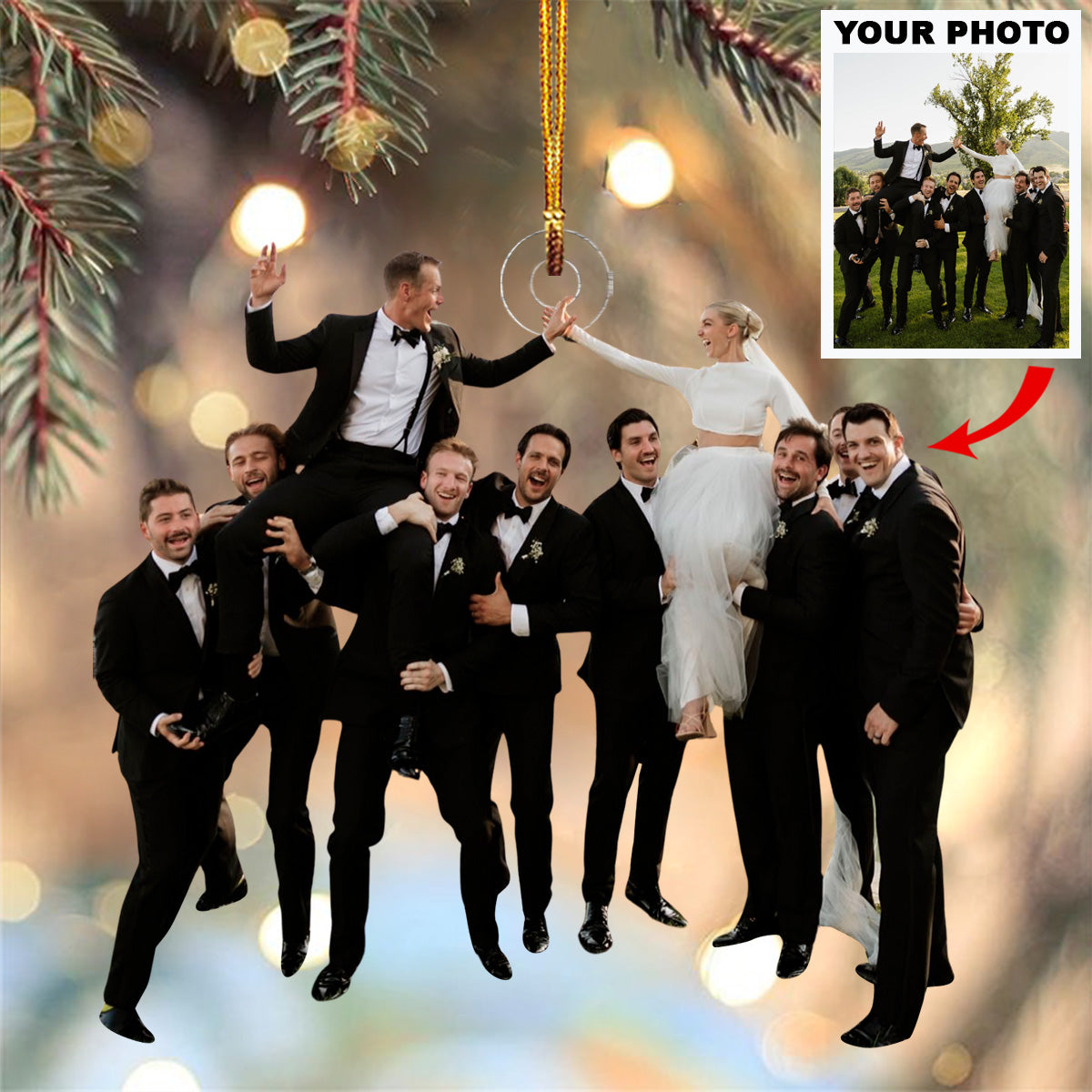 Our Perfect Day Personalized Photo Mica Ornament Christmas Gift For Newlywed Couples