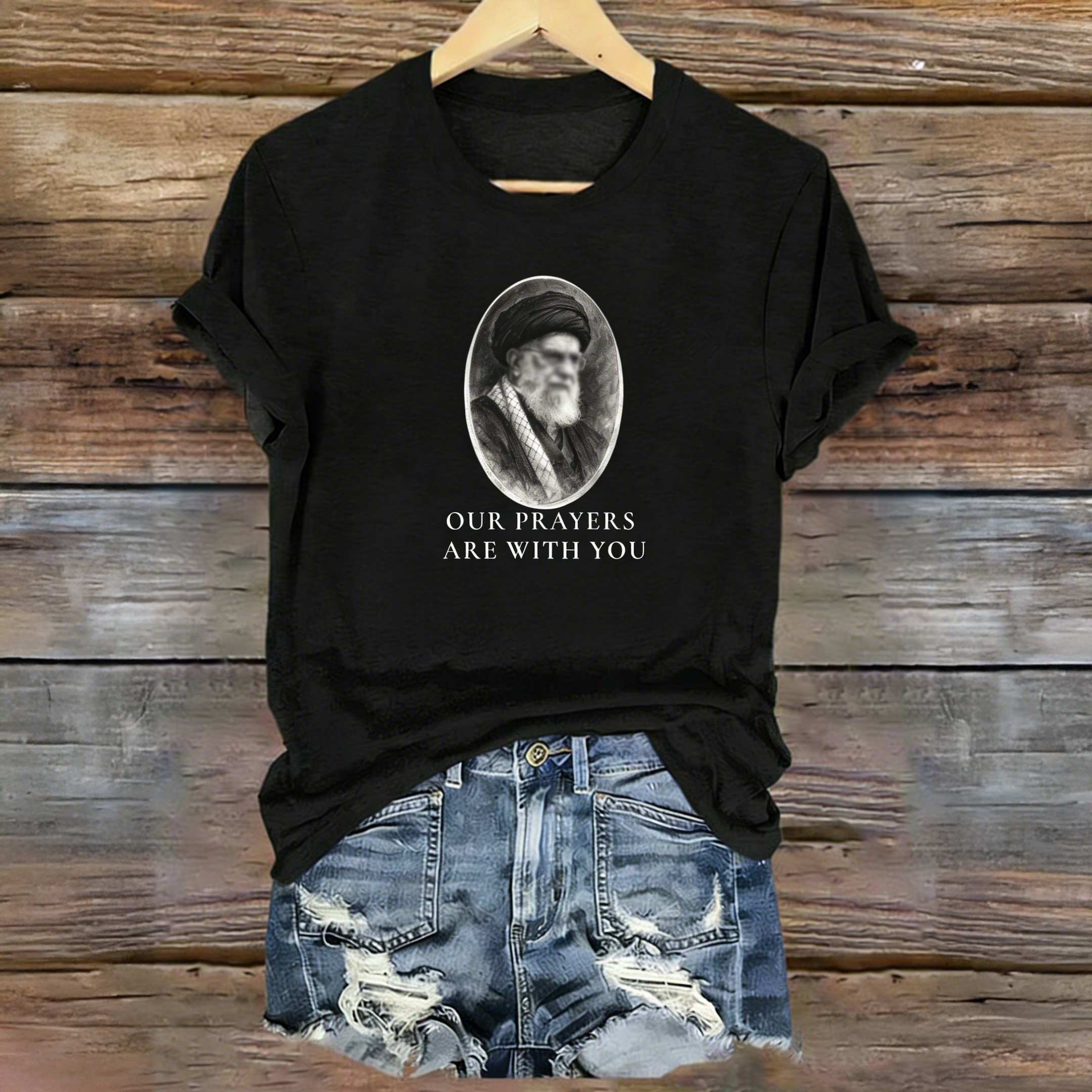 Our Prayers Are With You Ayatollah Khamenei T-Shirt Iran Leader Deathj Shirt Tribute Gift Idea