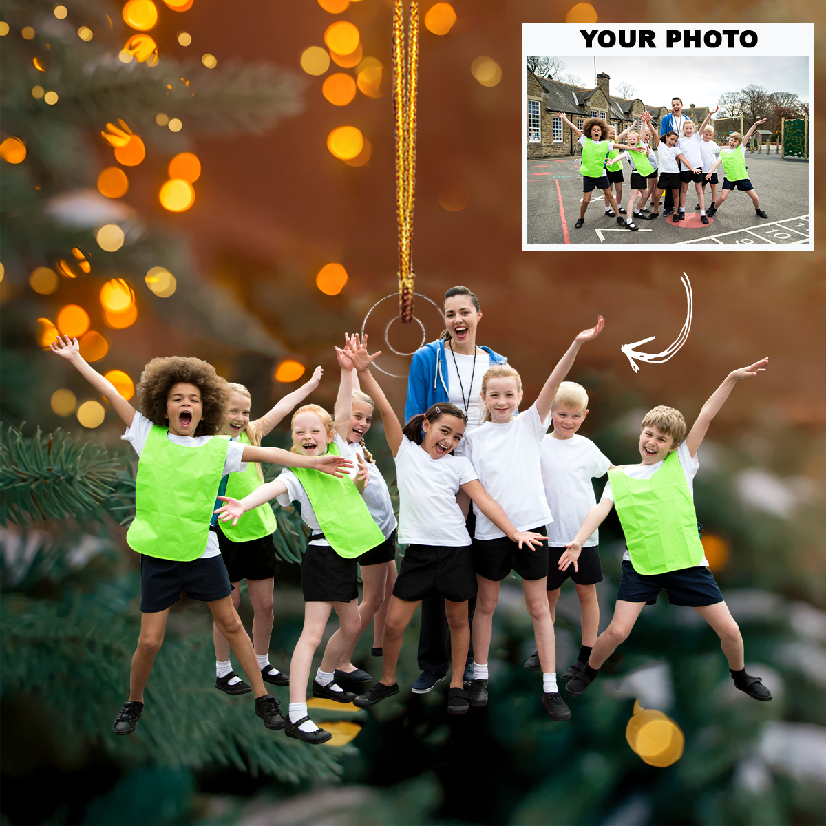 Our Teacher Personalized Photo Mica Ornament Customized Your Photo Ornament Christma