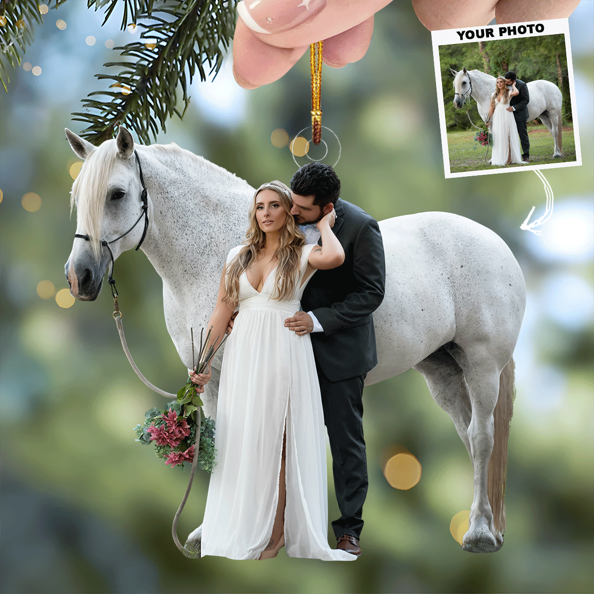 Our Wedding Personalized Photo Mica Ornament Gift For Wedding Couple Wife Husband