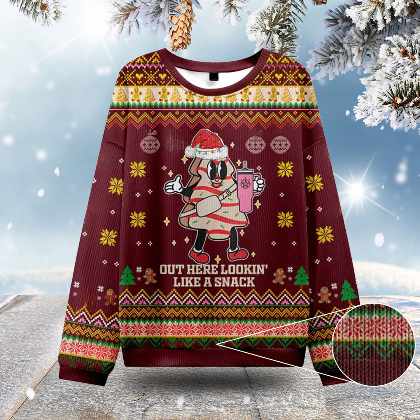 Out Here Lookin Like A Snack Ugly Christmas Sweatshirts Ugly Holiday Sweater Gifts For Dad