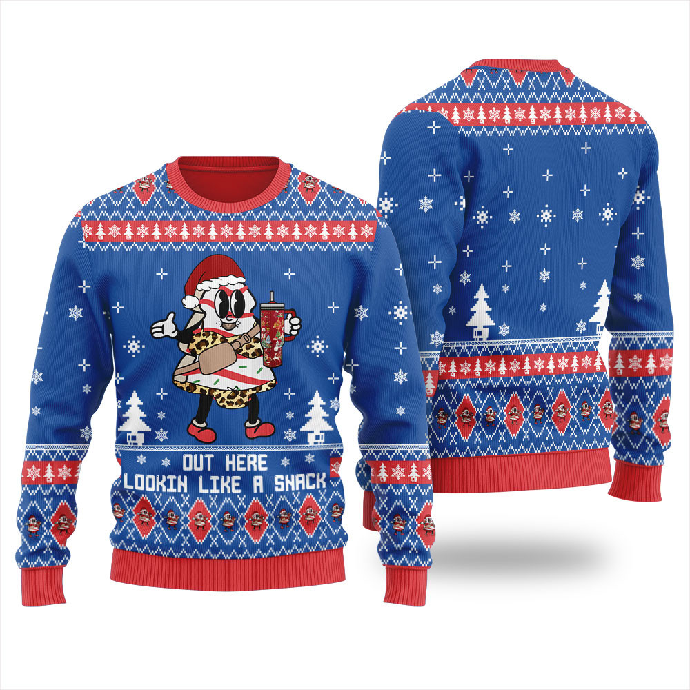 Out Here Lookin Like A Snack Womens Ugly Christmas Sweater Meaningful Holiday Gift Merch to Show You Care